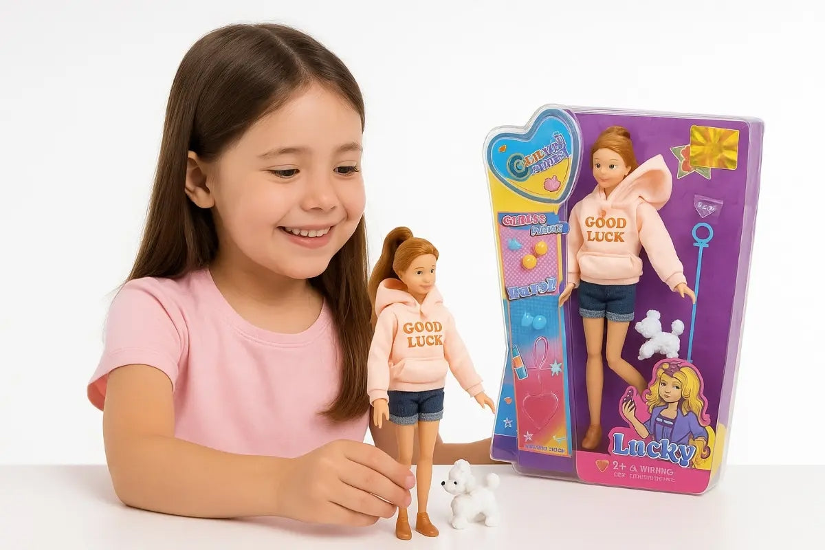 Muñeca Articulada Candy Toys Lucky Con 5 Accesorios