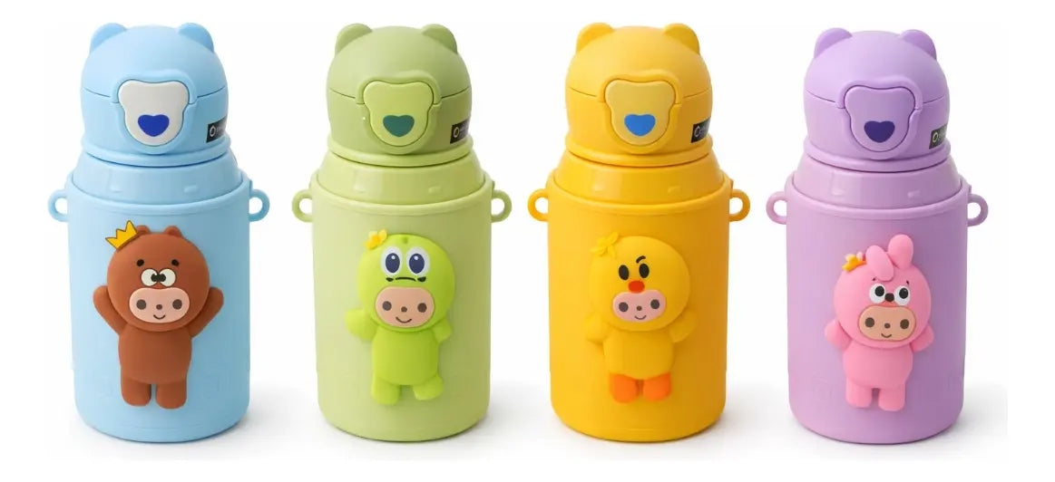 Termo Mokyo 450 Ml Para Niños Con Muñeco Sonido 4 Colores
