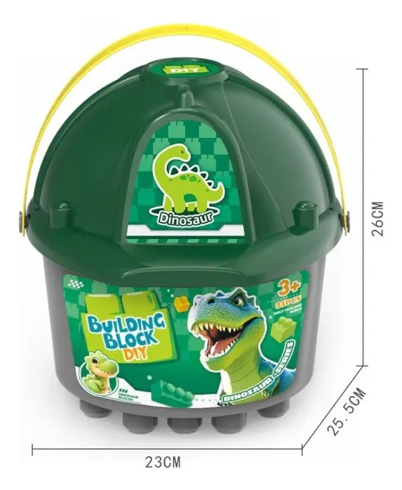 Cubeta De Bloques Candy Toys Con Figuras De Dinosaurios