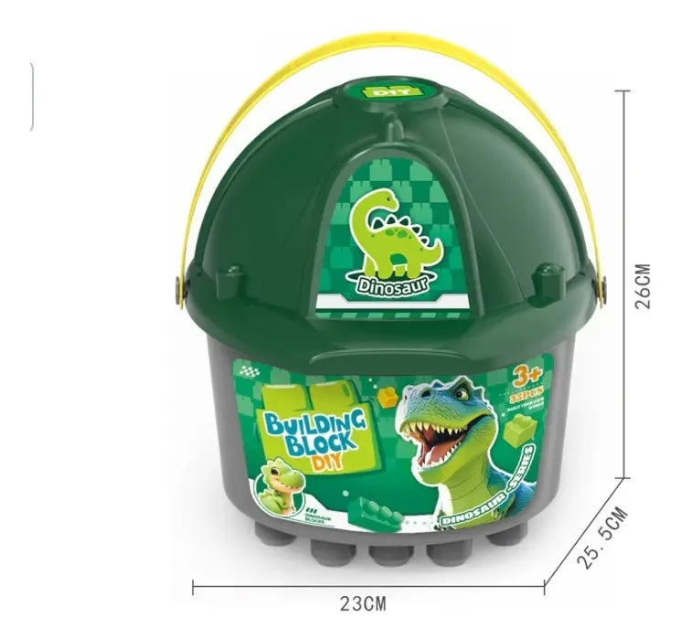 Cubeta De Bloques Candy Toys Con Figuras De Dinosaurios