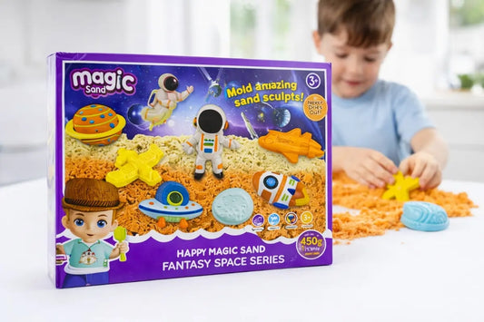 Set De Arena Mágica Espacial Candy Toys 450g De Arena