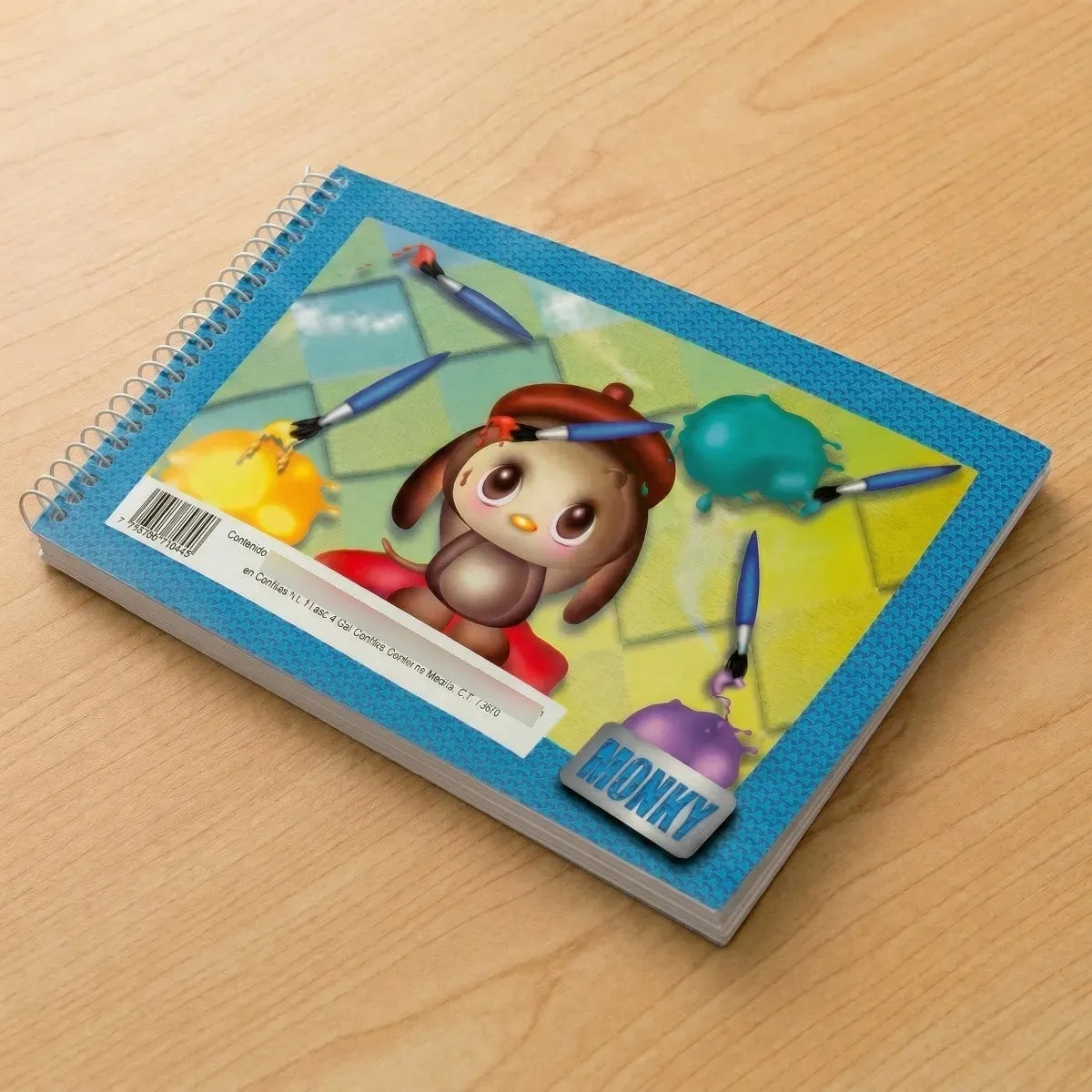 Cuaderno Monky 30 Hojas Marquilla Pasta Suave Espiral Grueso