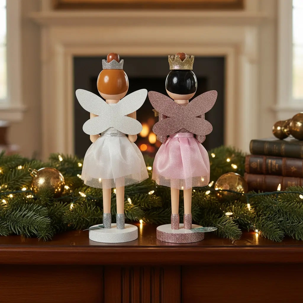 Muñeca Navidad Lluvia Hada Mágica Con Varita 35 Cm