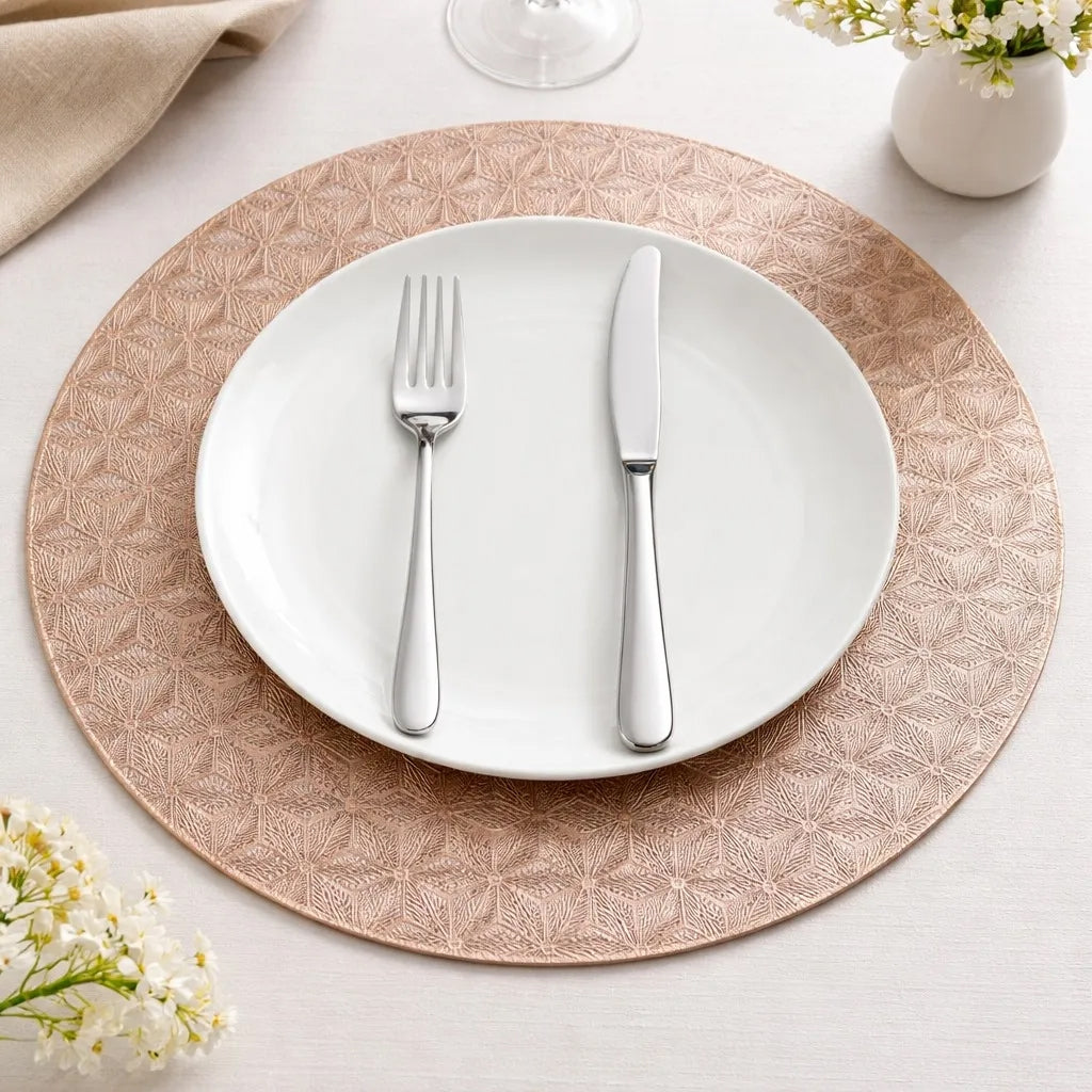 Manteles De Mesa Redondos Metálicos 6 Piezas Dos Colores