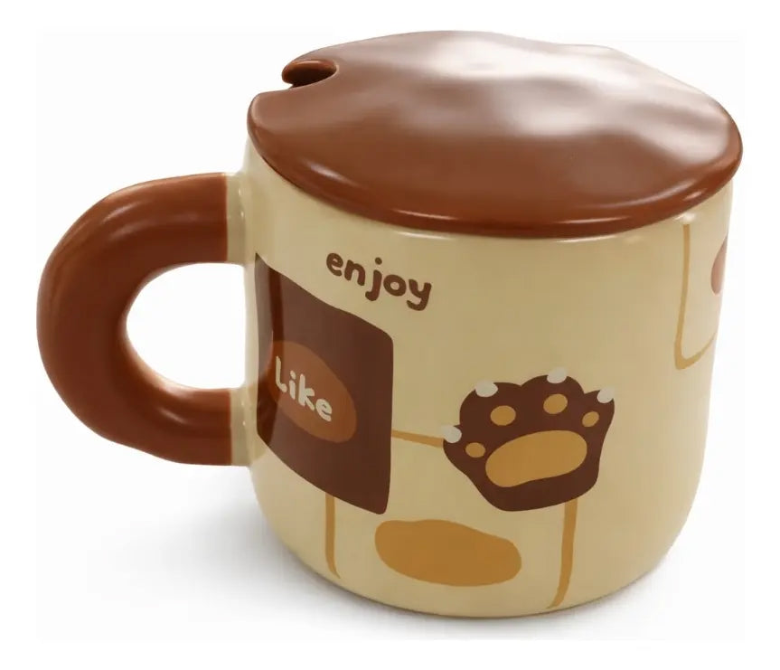 Taza Personalizable Con Pines Y Cuchara Metálica 380ml