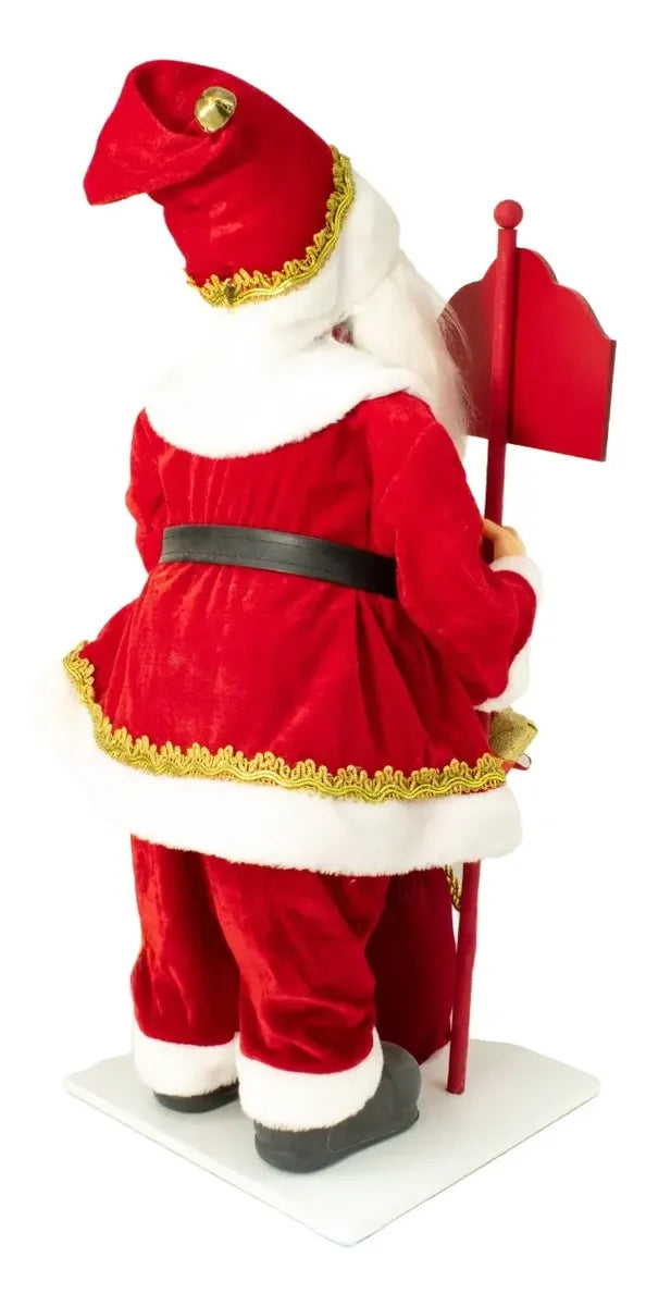 Santa Decorativo Con Árbol Y Letrero Navideño 65x10x15 Cm