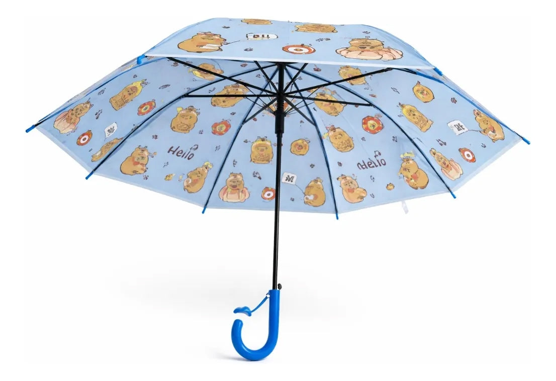 Paraguas Infantil Diseño Capibara 4 Colores 67 Cm 8 Varillas