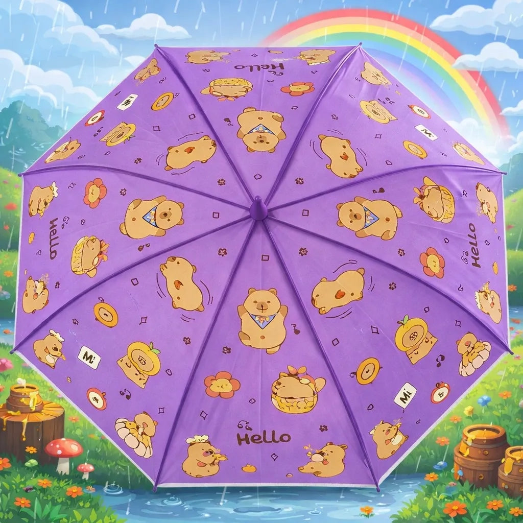 Paraguas Infantil Diseño Capibara 4 Colores 67 Cm 8 Varillas