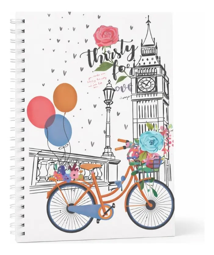 Libreta 3 Piezas Diseño Vintage París Cuadros 5mm Surimax