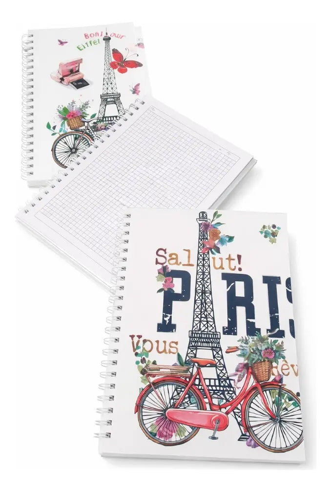 Libreta 3 Piezas Diseño Vintage París Cuadros 5mm Surimax