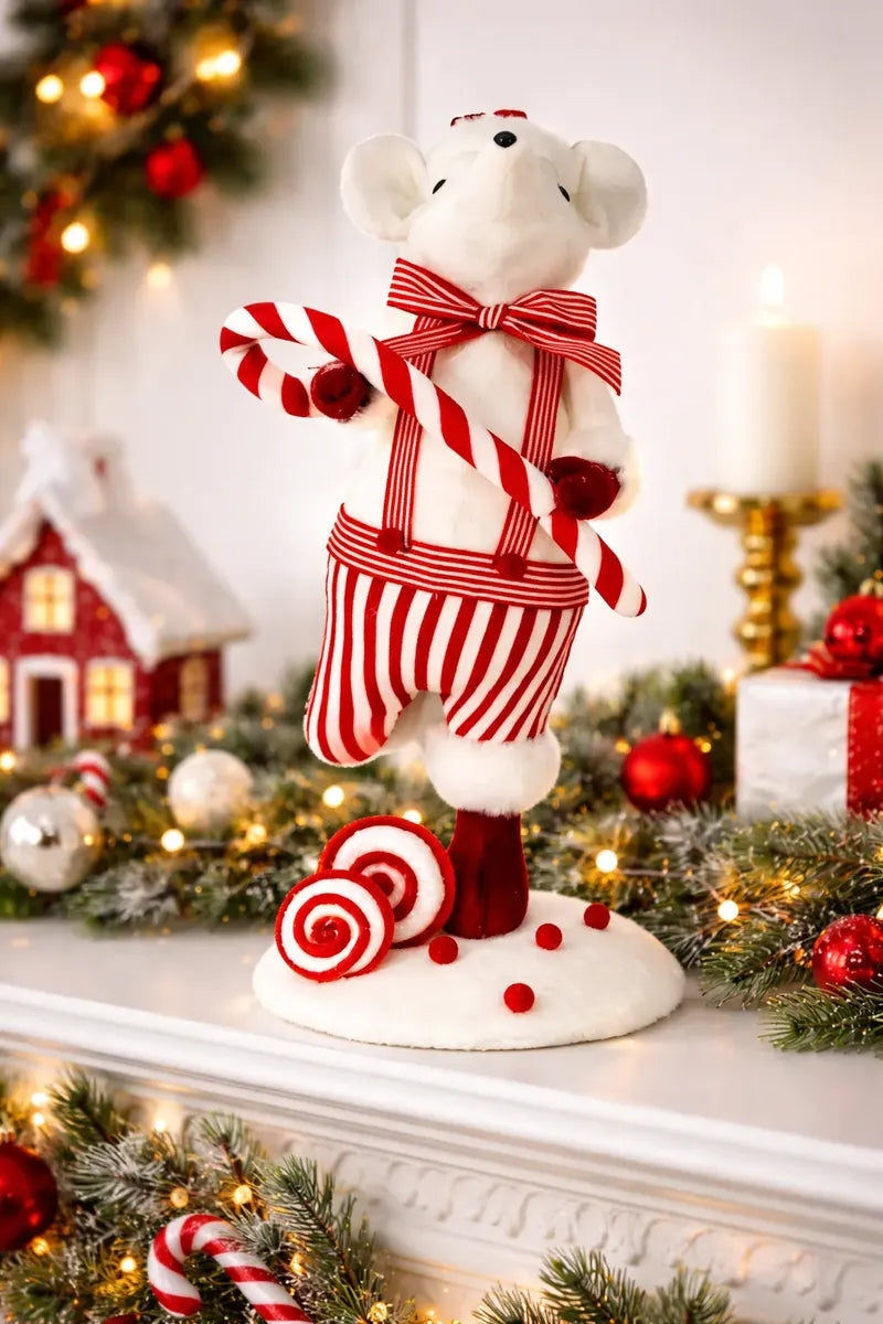 Muñeco Navideño Ratón Dulcero Con Caramelo 46x19x19