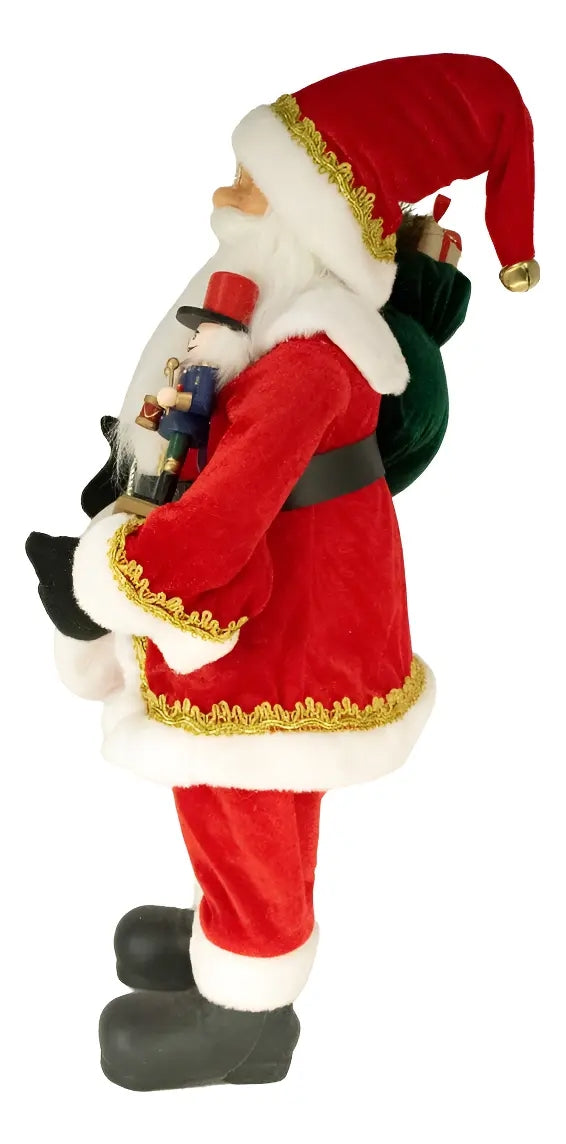 Santa Con Cascanueces Figura Decorativa Navideña 60x30x20 Cm