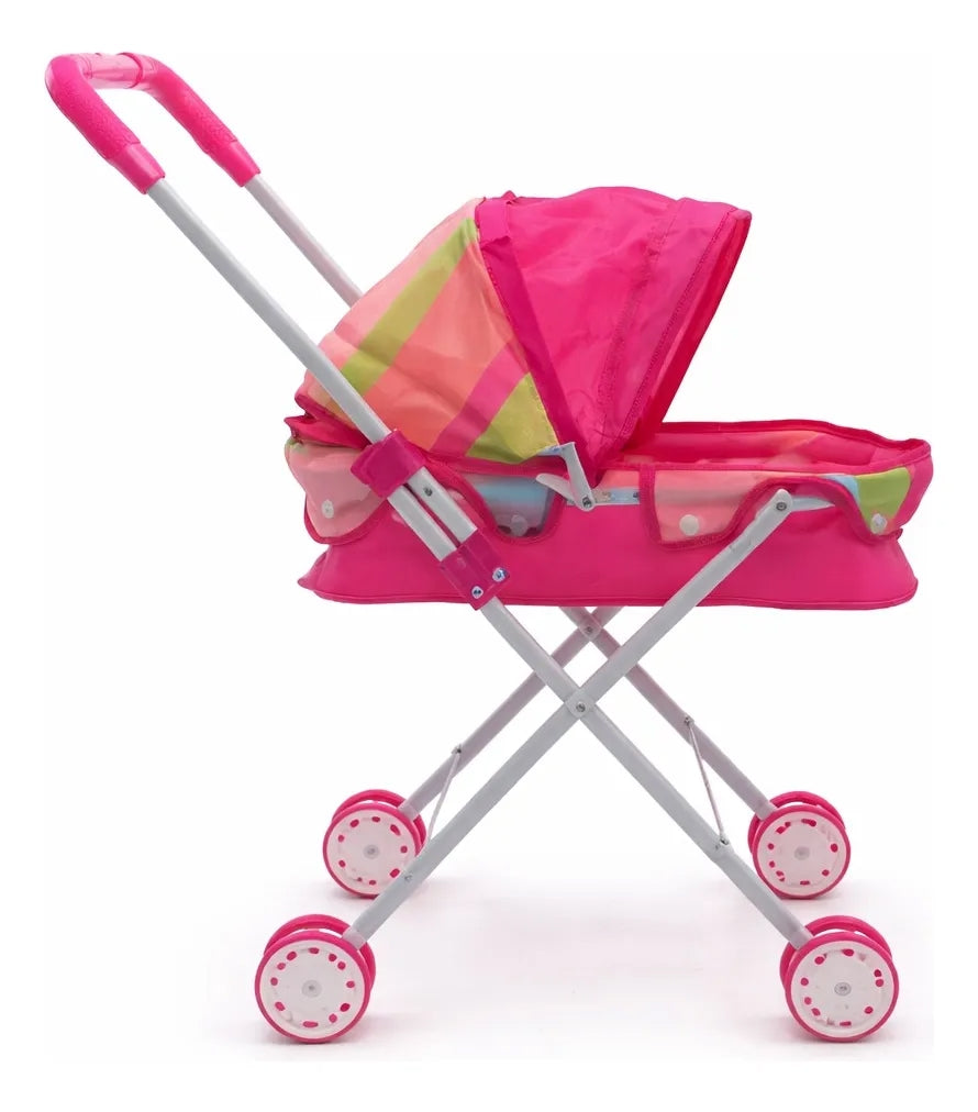 Carreola Para Muñeca Tipo Moisés Con Llanta Doble 56 Cm