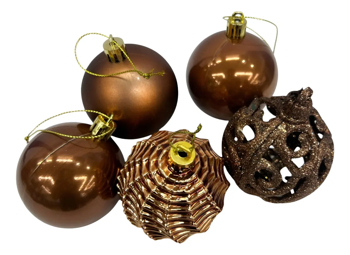 Esferas 30 Piezas 6 Cm Color Cobre Metálico Decorativo