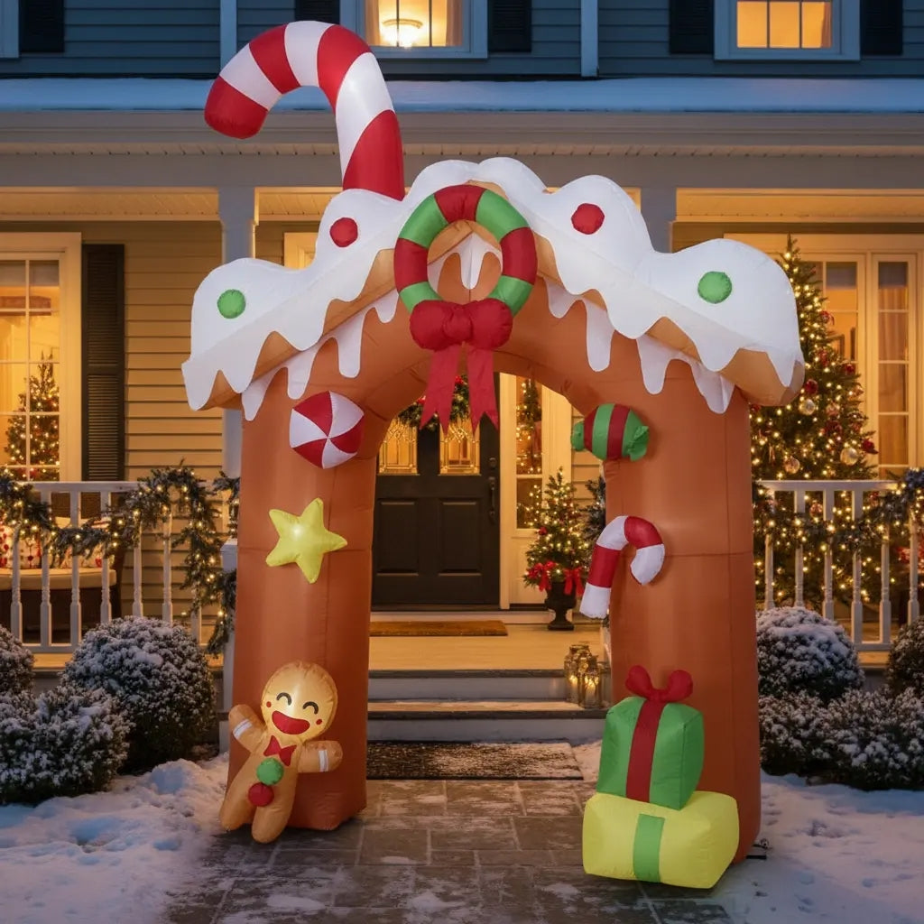 Arco Navideño Inflable Con Música Y Sensor 360x70x200 Cm