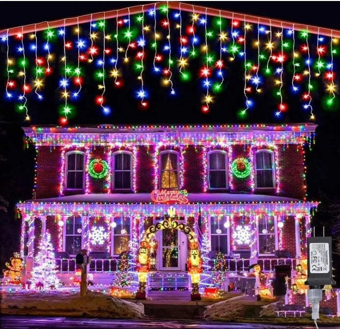 Serie Cascada Multicolor 800 Led 16 Metros Con 7 Cambios