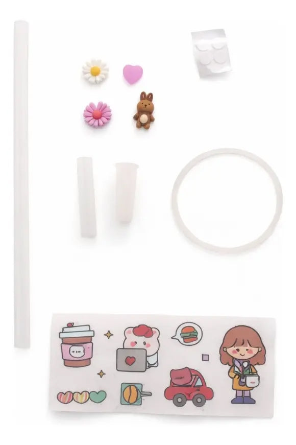 Vaso 2000ml Degradado Bpa Free Con Boquilla Y Stickers 3d