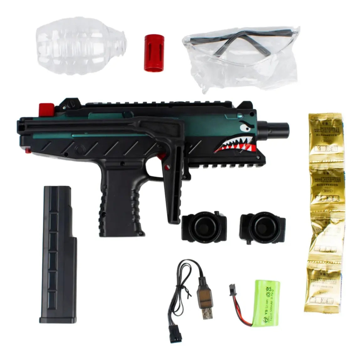 Pistola Uzi De Hidrogel Tornasol 50,000 Bala Con Accesorios