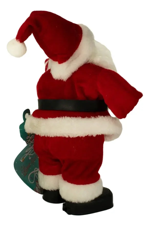 Papá Noel Musical Figura Navideña 30x15x10 Cm Marca Lluvia