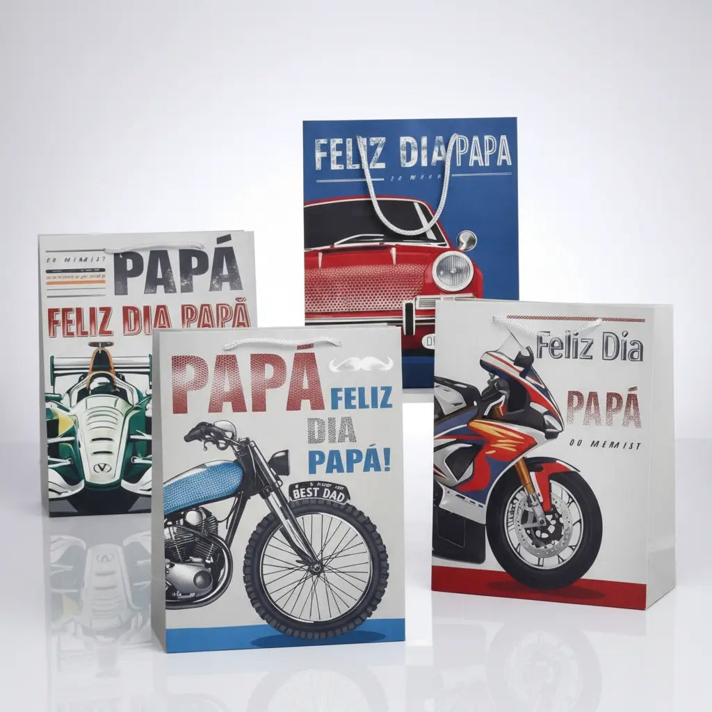 Bolsas De Regalo Una Docena Día Del Padre Autos Y Motos