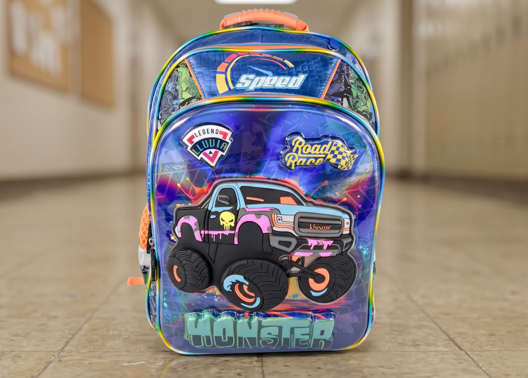 Mochila Marca Lluvia Monster Truck Primaria