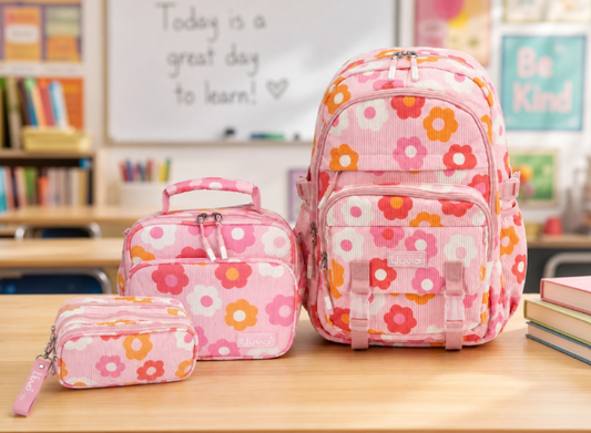 Set 3 Piezas Lluvia Diseño Floral Mochila Lonchera Lapicera