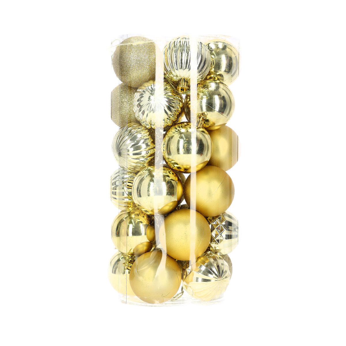 Esferas Navideñas 30 Piezas Elegancia Dorada Con Relieve 6cm