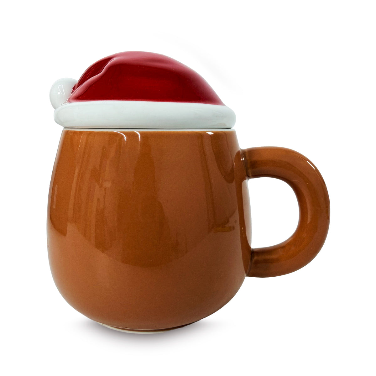 Taza Navideña Lluvia Lights Reno Nariz Roja con Tapa 380 ml